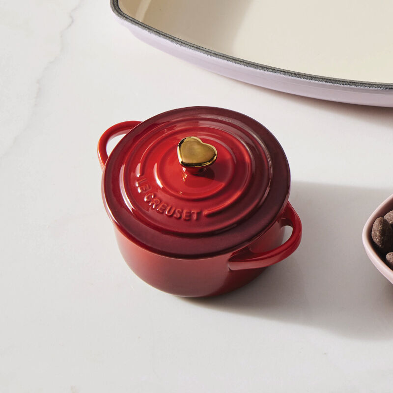 Mini Cocotte with Gold Heart Knob - Image 2