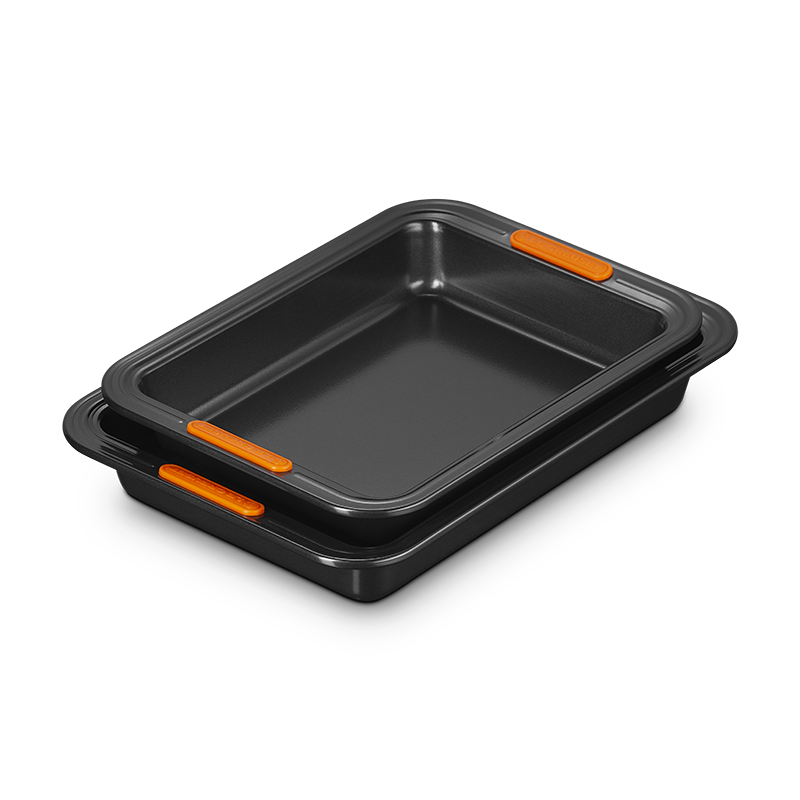 Non-stick Metal Bakeware 2-Piece Rectangular Cake Pan Set - Image 2