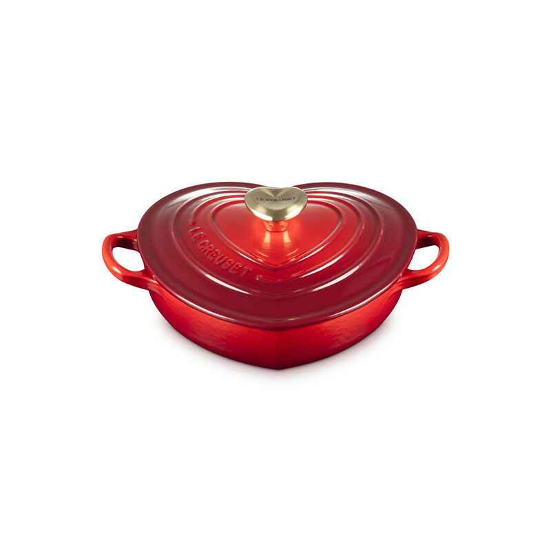 Shallow Heart Cocotte with Light Gold Heart Knob - Image 2